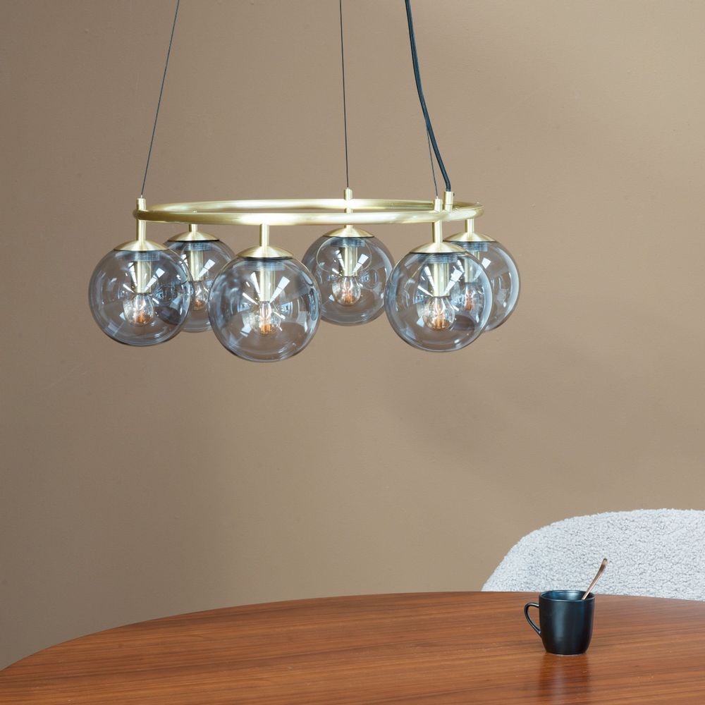 Hanging lights - Como brass ceiling lamp round with 5 domes - DYBERG LARSEN
