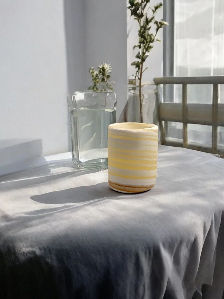 Candlesticks and candle holders - Candle holder Kara Set of 2 - Alabaster Stone - handcrafted ecological - MAISON ZOE