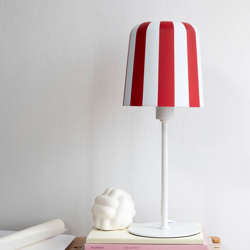 Lampes de bureau  - Lampe de table grise à rayures rouges foncées - DYBERG LARSEN