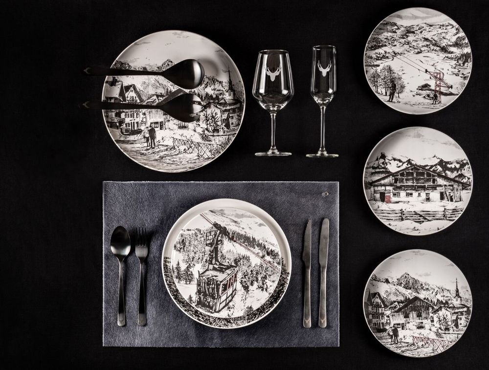 Assiettes de réception - Collection Vaisselle MEGEVE - ANGEL DES MONTAGNES ADM FRANCE