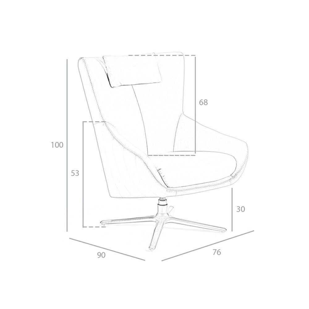 Fauteuils - Fauteuil pivotant en cuir avec coussin amovible - ANGEL CERDÁ