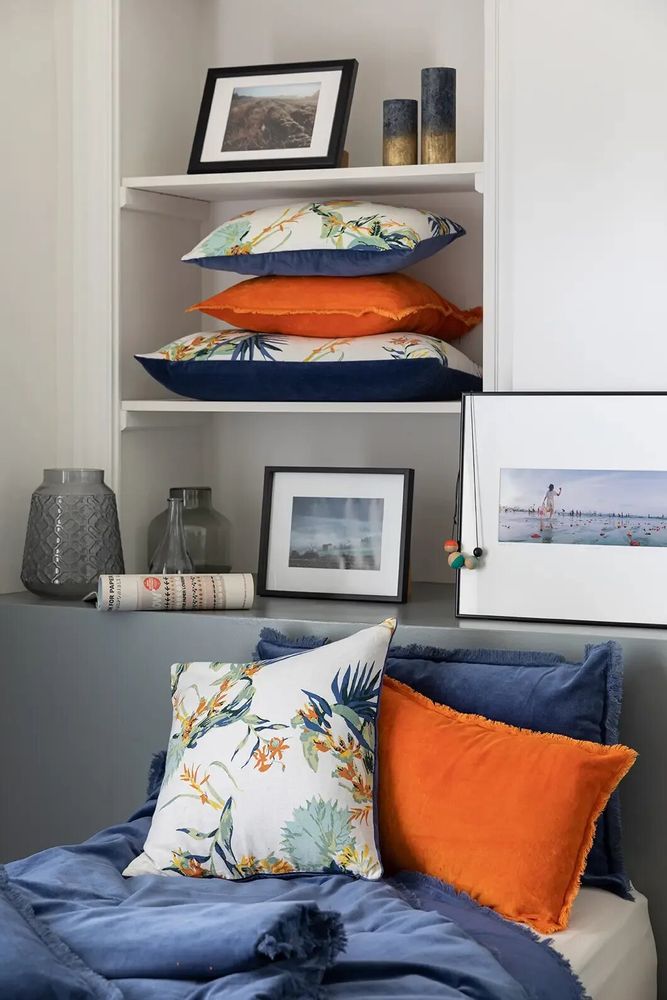 Cushions - Plain Cushion Fara Touareg 45 X 45 - MAISON VIVARAISE - SDE VIVARAISE WINKLER