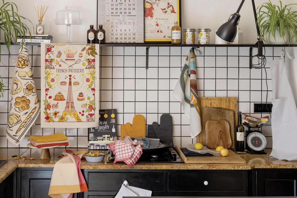 Dish towels - Recycled Tea Towel Aden Blanc/Rouge 50 X 70 - MAISON VIVARAISE - SDE VIVARAISE WINKLER