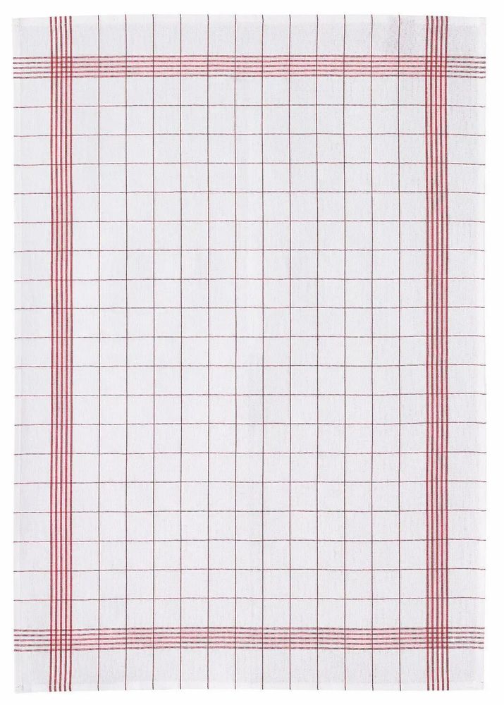 Dish towels - Carreaux Linen-Cotton Tea Towel Rouge 55 X 75 - MAISON VIVARAISE - SDE VIVARAISE WINKLER