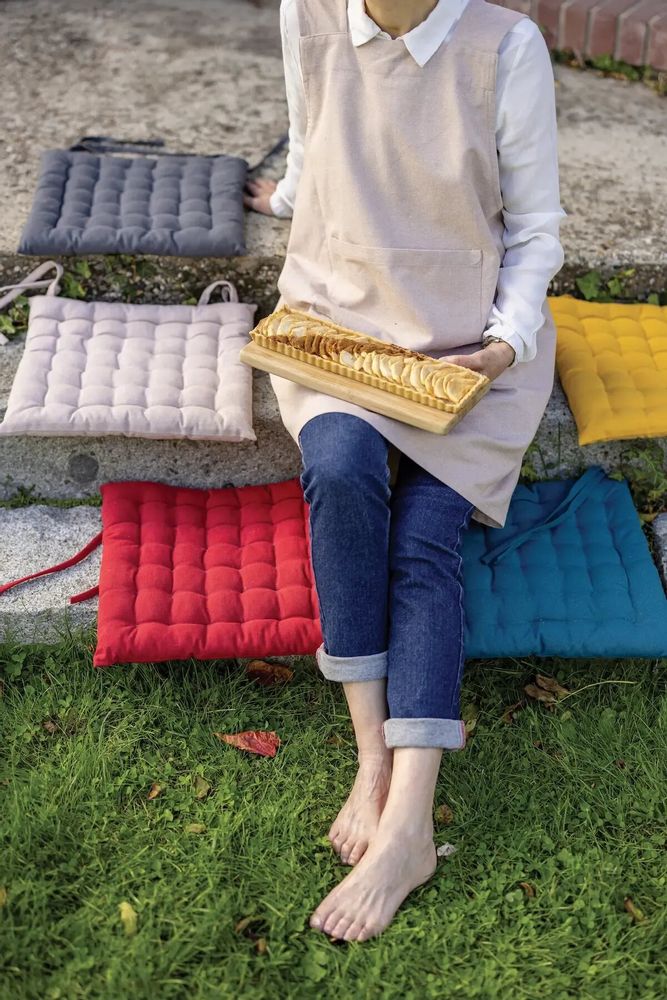 Chaises - Galette de chaise 36 points Zea recyclée Ombre 38 x 38 x 3 cm - MAISON VIVARAISE - SDE VIVARAISE WINKLER