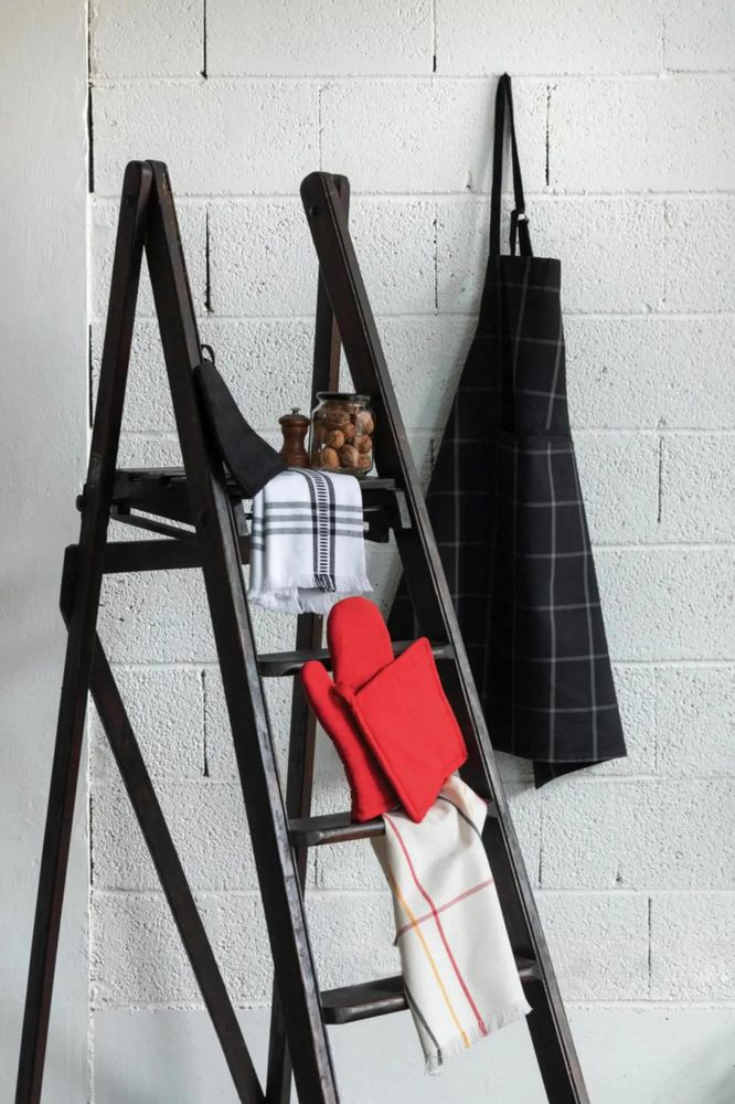 Aprons - Doha Recycled Kitchen Apron Noir 80 X 85 - MAISON VIVARAISE - SDE VIVARAISE WINKLER