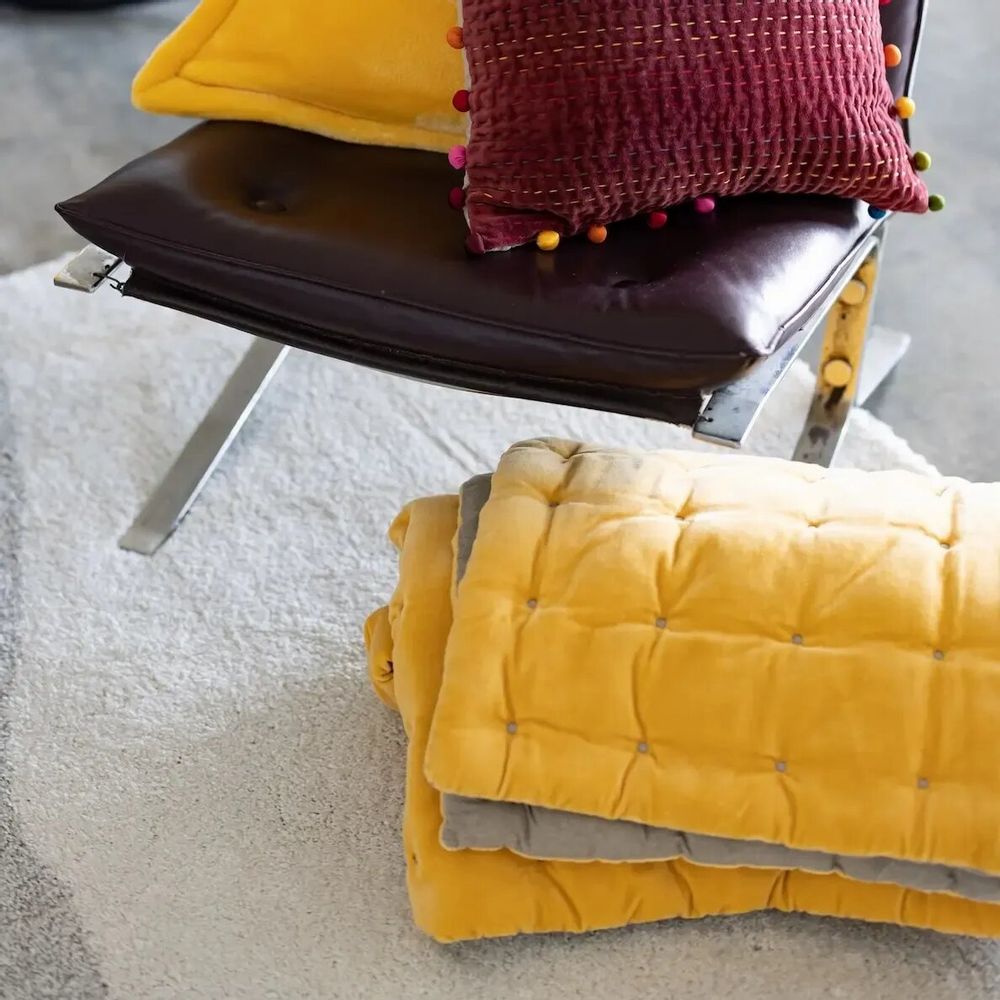 Bed linens - Elise plain bed runner Maïs 90 X 240 - MAISON VIVARAISE - SDE VIVARAISE WINKLER