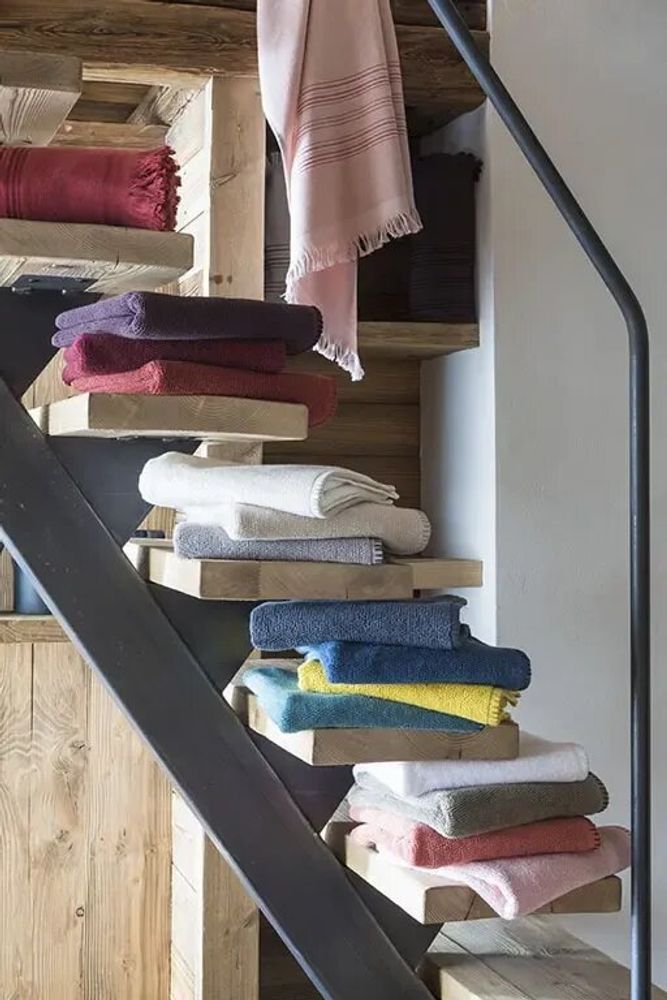 Bath towels - Guest Towel Bora Acier 30 X 50 - MAISON VIVARAISE - SDE VIVARAISE WINKLER