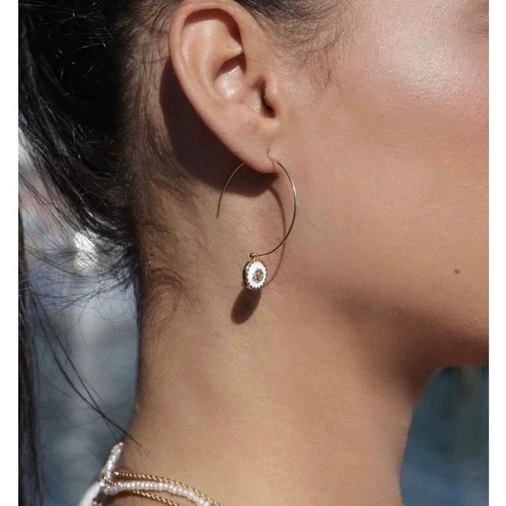 Bijoux - Bague PO Rose Emaillée blanche - ATELIER J.FB FRANCE