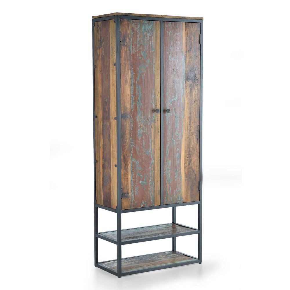 Sideboards - Recycled wood display case and multi-colored metal legs - GINER Y COLOMER