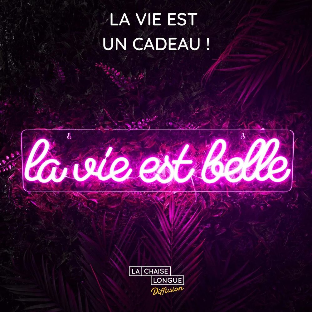 Objets de décoration - LAMPE EFFET NEON LA VIE EST BELLE - LA CHAISE LONGUE DIFFUSION