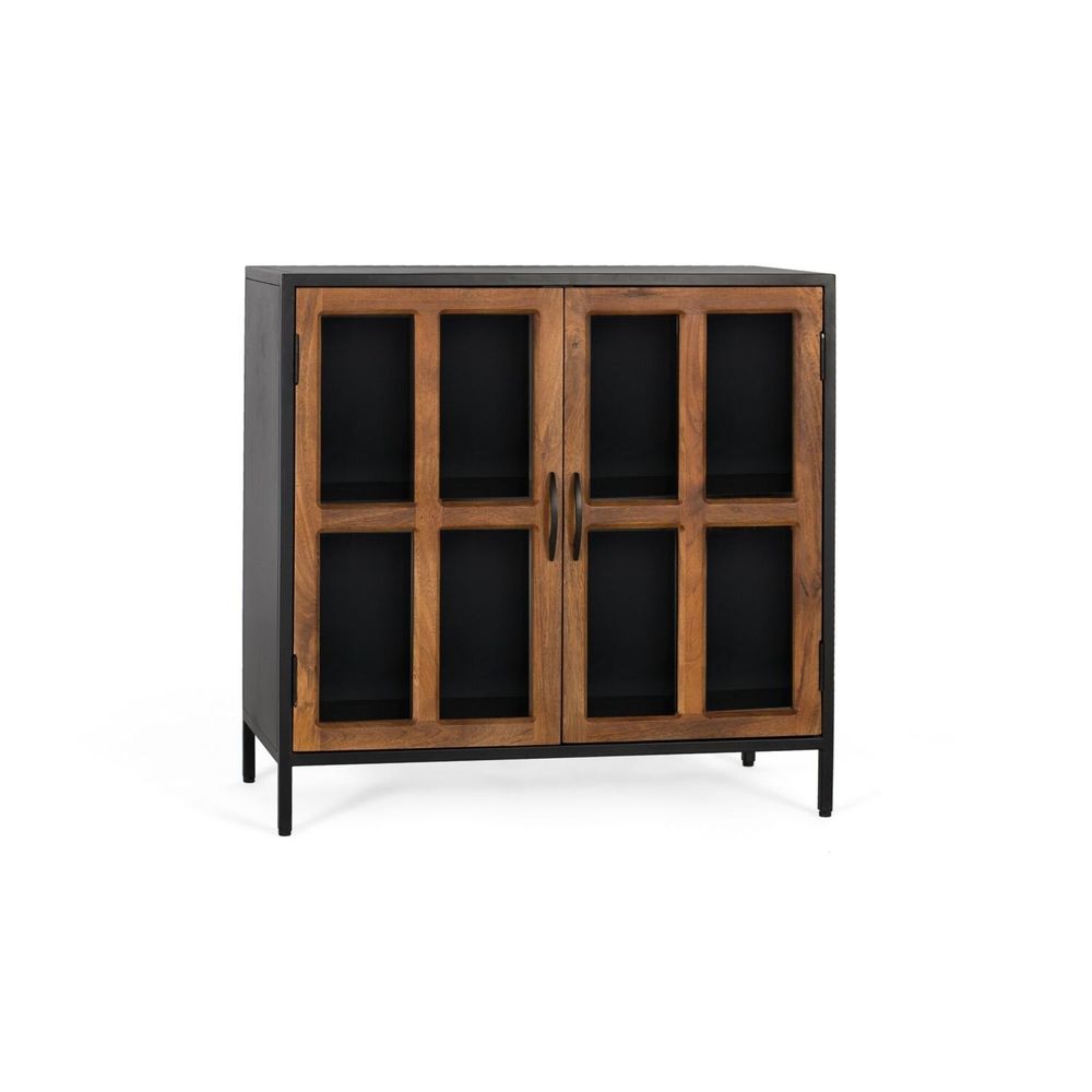 Sideboards - Sideboard with 2 glass doors and black metal structure - GINER Y COLOMER