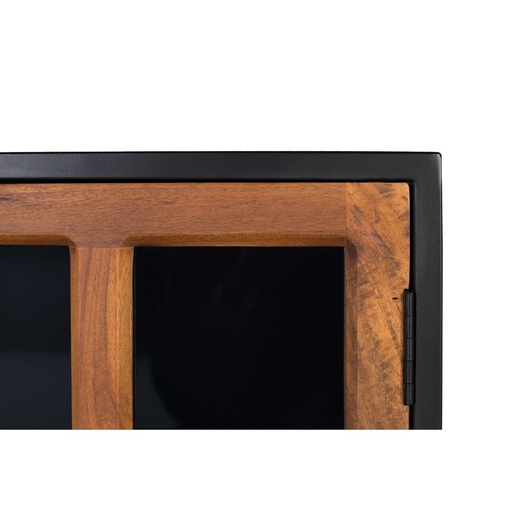 Sideboards - Sideboard with 2 glass doors and black metal structure - GINER Y COLOMER