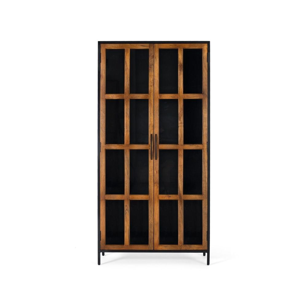 Wardrobe - 2-door display case in mango wood and metal structure - GINER Y COLOMER