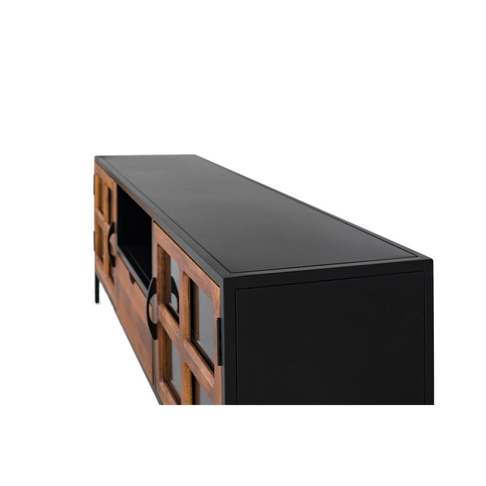 TV stands - Handmade TV cabinet with one drawer and two glass doors - GINER Y COLOMER