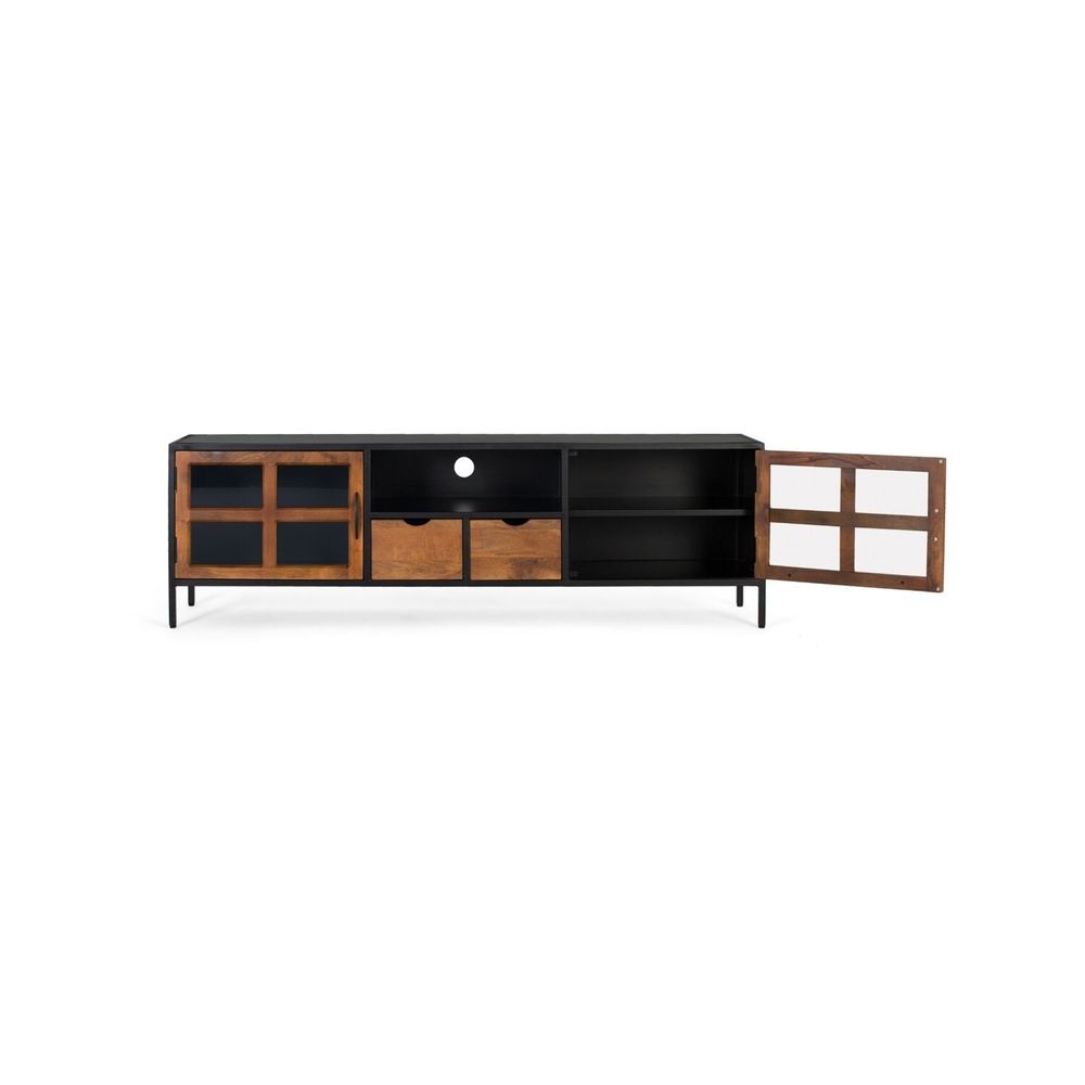 TV stands - TV cabinet with 2 doors and 2 handmade glass drawers - GINER Y COLOMER