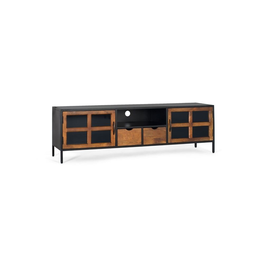 TV stands - TV cabinet with 2 doors and 2 handmade glass drawers - GINER Y COLOMER