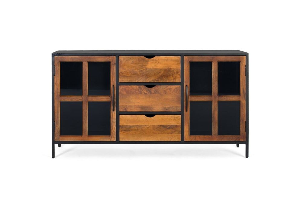 Buffets - Buffet avec 3 tiroirs et 2 portes avec portes vitrées - GINER Y COLOMER