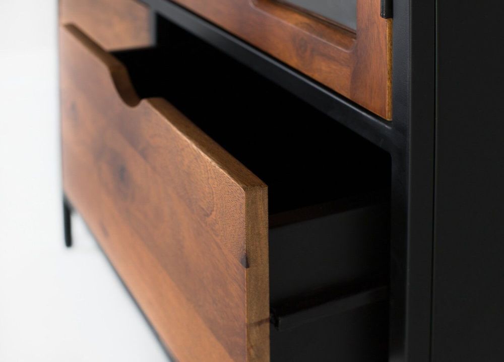 Sideboards - Showcase with 4 drawers and a glass door with metal structure - GINER Y COLOMER