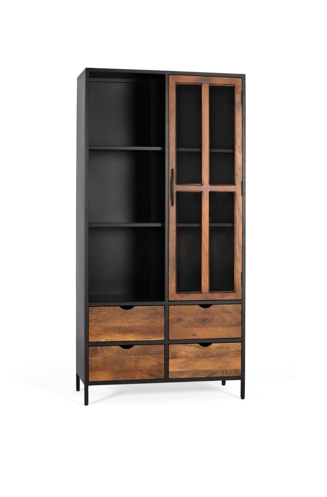 Sideboards - Showcase with 4 drawers and a glass door with metal structure - GINER Y COLOMER