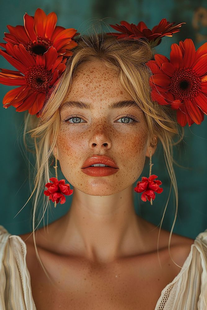 Jewelry - Boucles d'oreilles plaqué or Flourist Silk collection red - CHAMA NAVARRO