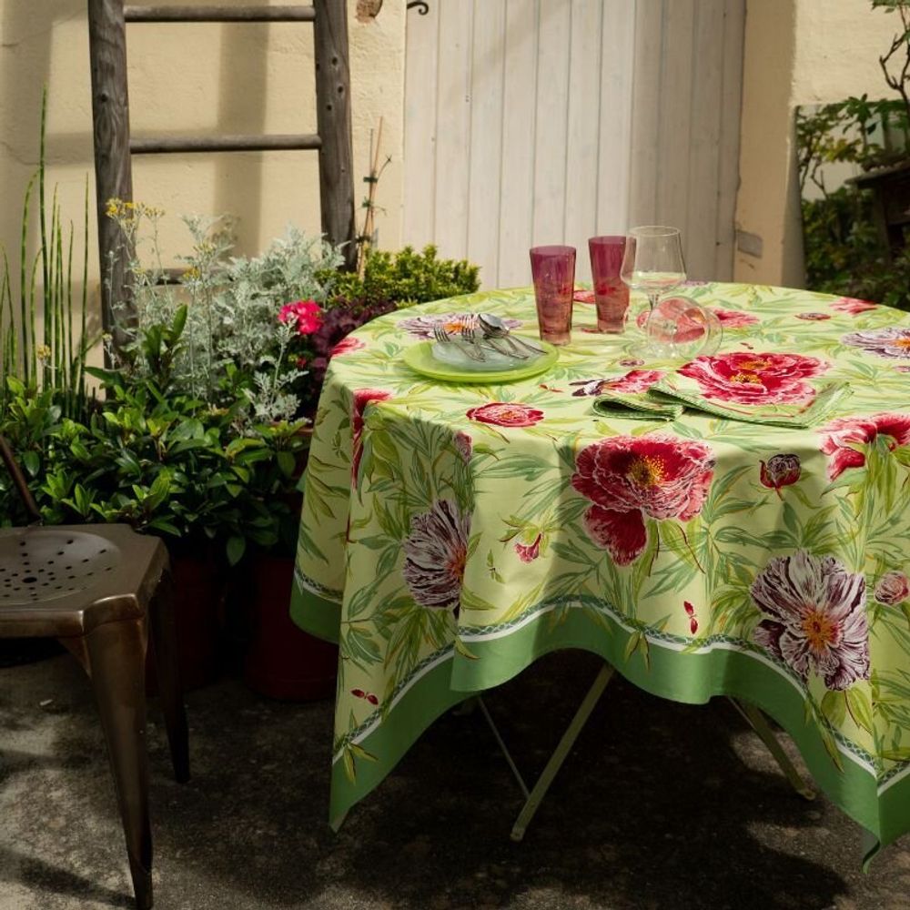 Table linen - Tablecloth - Peonies - BEAUVILLÉ