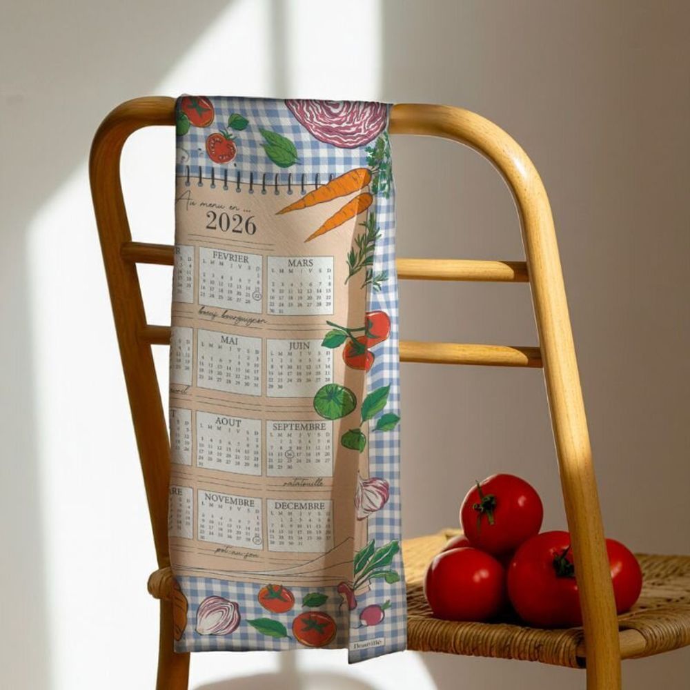 Dish towels - Calendar Tea Towel On the Menu 2026 - BEAUVILLÉ