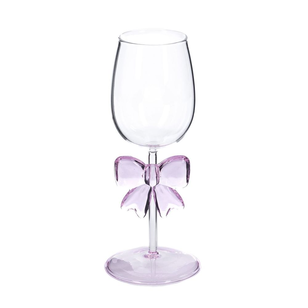 Other Christmas decorations - GLSS WINE GLASS W/BOW TT CLR/PNK 22,5CM - GOODWILL M&G