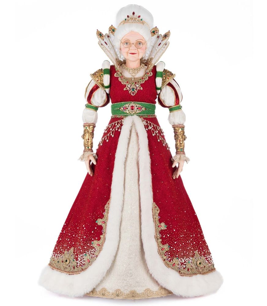 Autres décorations de Noël - REINE NOELLE NORTH P.CLAUS POUPÉE RD/WH 85CM - GOODWILL M&G