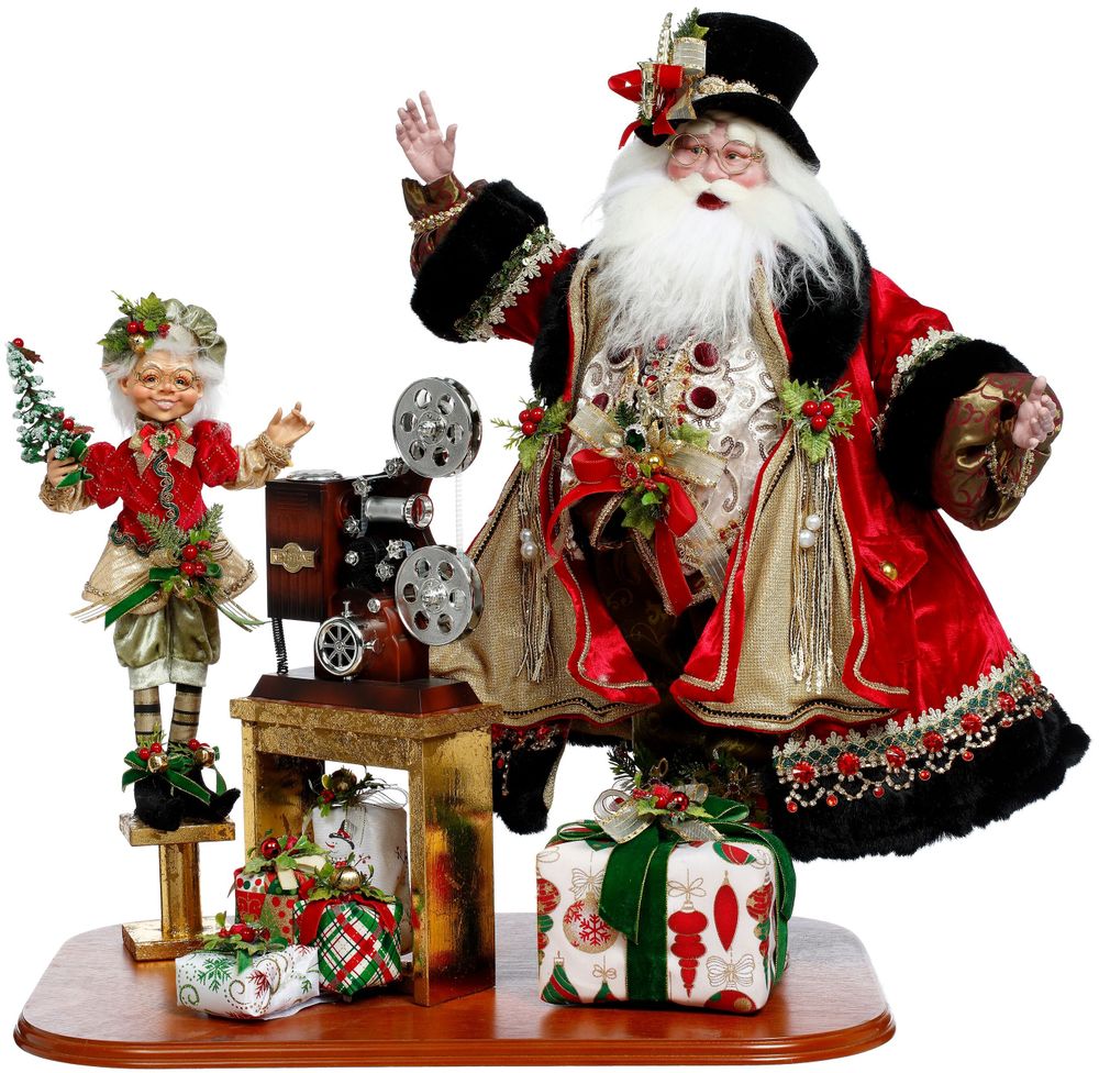 Other Christmas decorations - SANTA FAMILY MOVIES SCENE TT RD/BLK 38CM - GOODWILL M&G