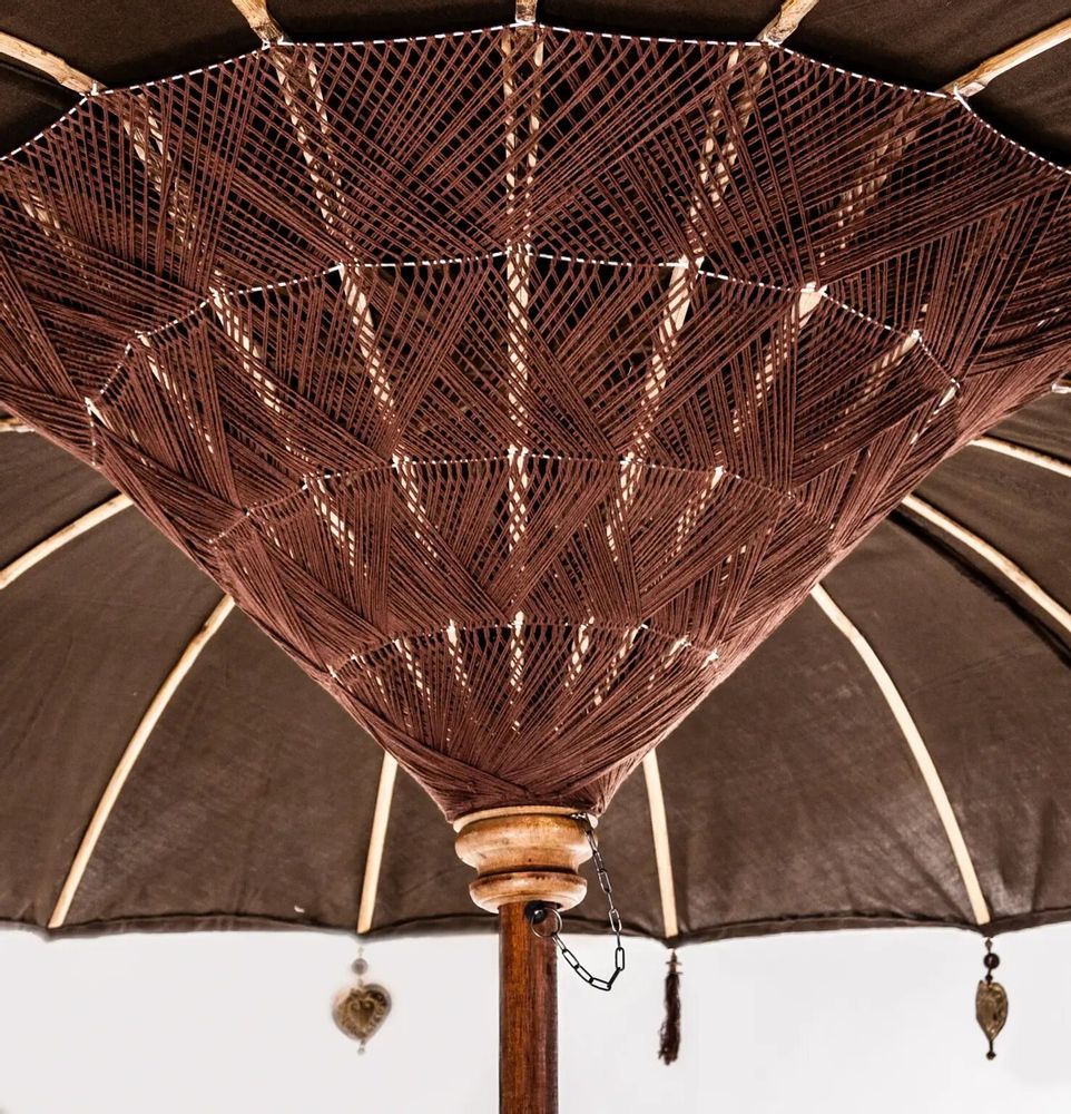 Sunshades - Parasol in mindi wood off brown colour in 185x185x260 cm - VICAL