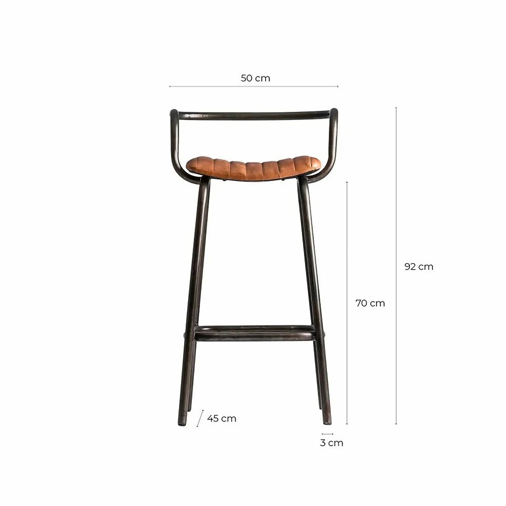 Stools - Stool in iron off brown colour in 52x49x90 cm - VICAL