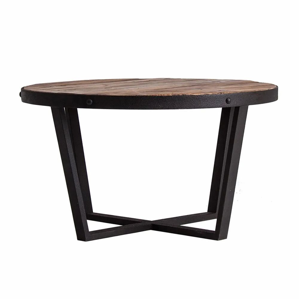 Tables basses - Table basse en bois de pin recyclé couleur marron vieilli en 80x - VICAL