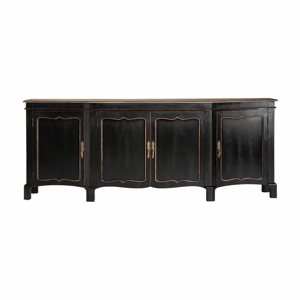 Buffets - Buffet en bois de manguier couleur noir cassé en 220x50x87 cm - VICAL