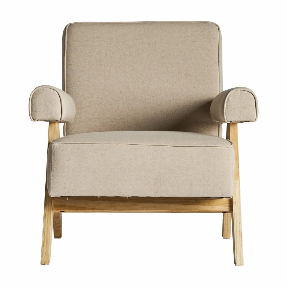 Fauteuils - Fauteuil en bois d'orme couleur marron clair de 75x80x83 cm - VICAL