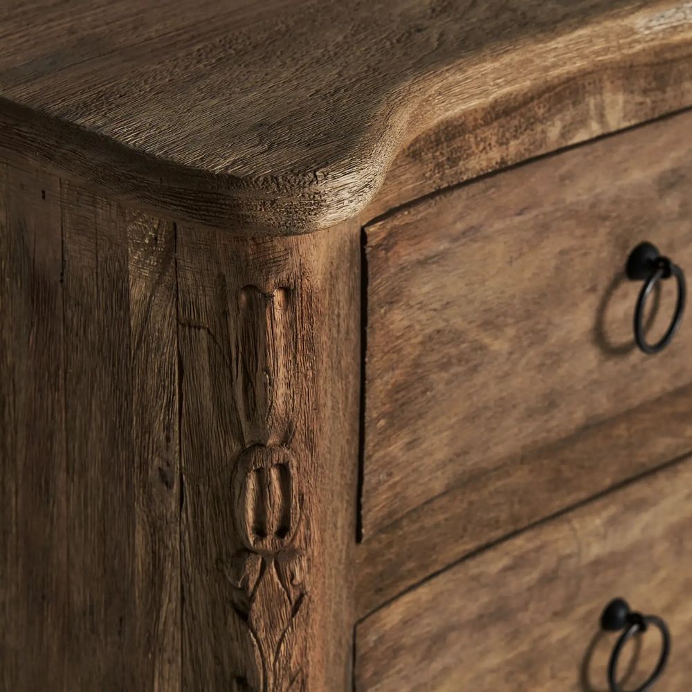 Chiffonniers - Commode en bois de manguier couleur marron cassé de 154x55x85 cm - VICAL