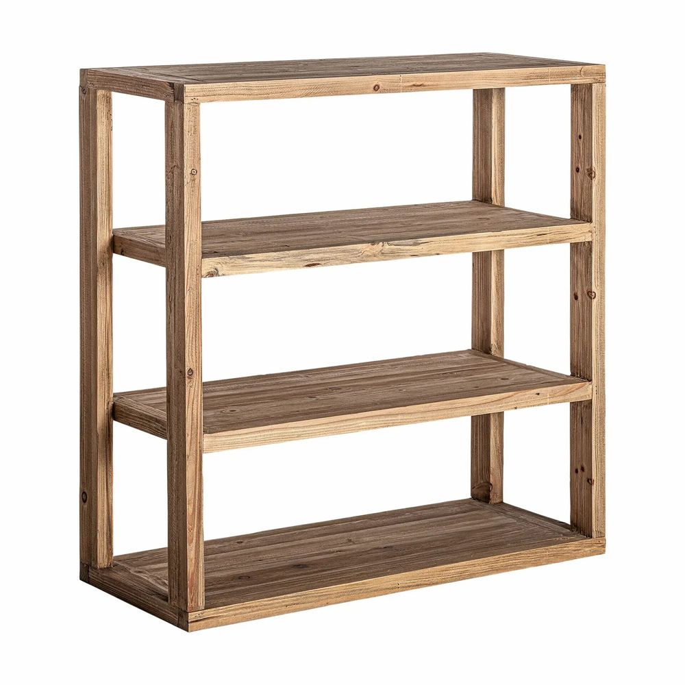 Bookshelves - Bookcase in recycled elm tree wood off brown colour in 110x45x110 cm - VICAL