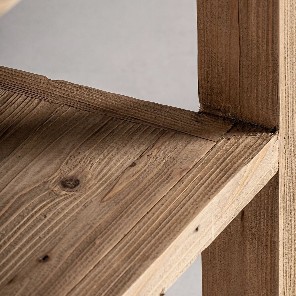 Bookshelves - Bookcase in recycled elm tree wood off brown colour in 110x45x110 cm - VICAL