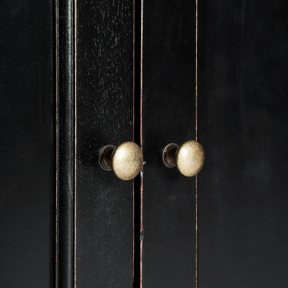 Sideboards - Sideboard in mango wood off black colour in 212x40x92 cm - VICAL