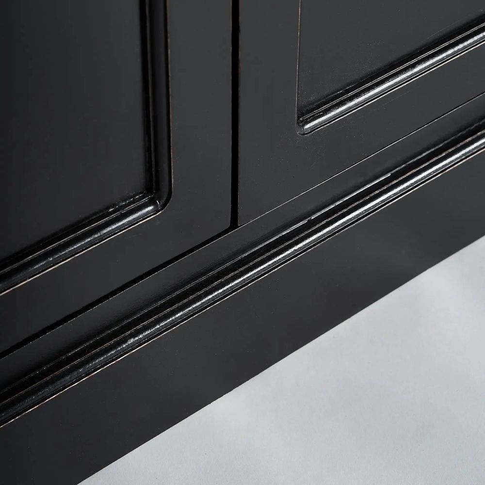 Sideboards - Sideboard in mango wood off black colour in 212x40x92 cm - VICAL
