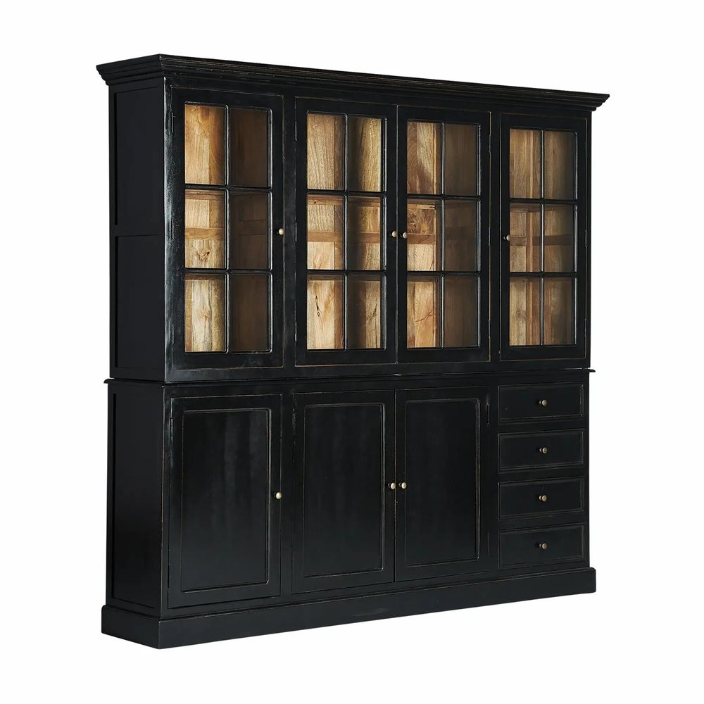 Sideboards - Sideboard in mango wood off black colour in 212x40x92 cm - VICAL