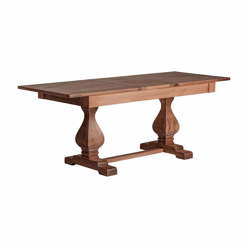 Tables Salle à Manger - Table à manger en bois de manguier couleur marron cassé en 200x100x79 cm - VICAL