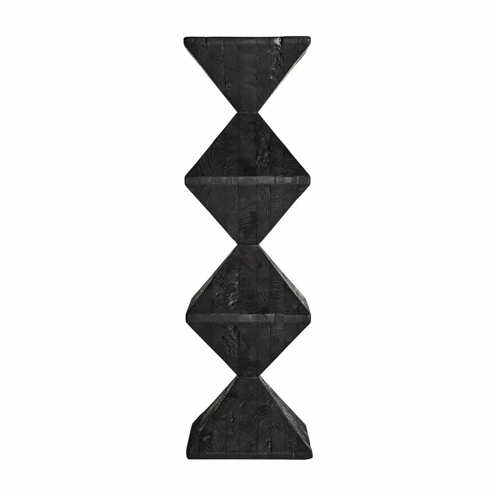 Other tables - Pedestal in recycled pine wood off black colour in 34x34x116 cm - VICAL