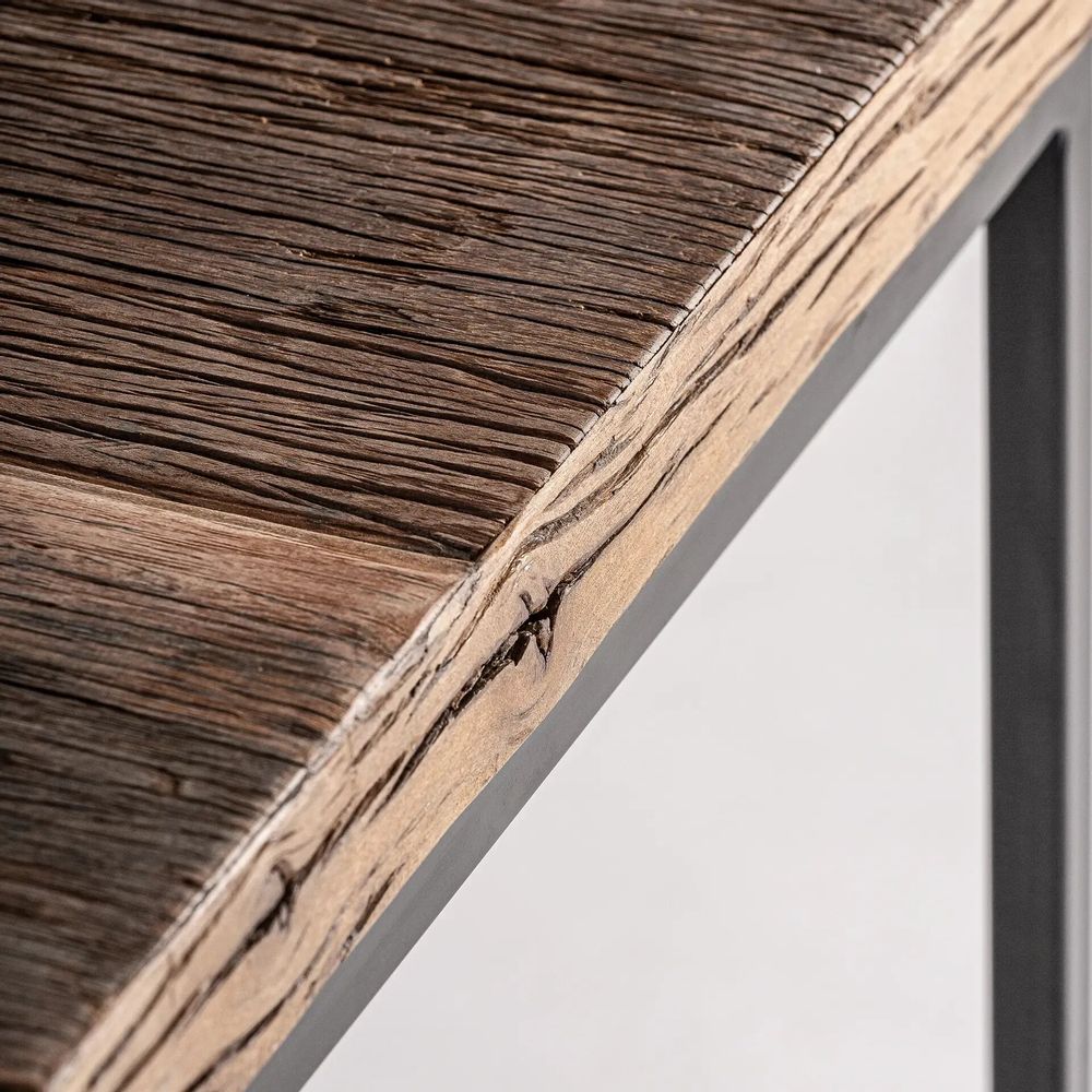 Tables basses - Table basse en bois de récupération couleur marron cassé en 70x70x36 cm - VICAL