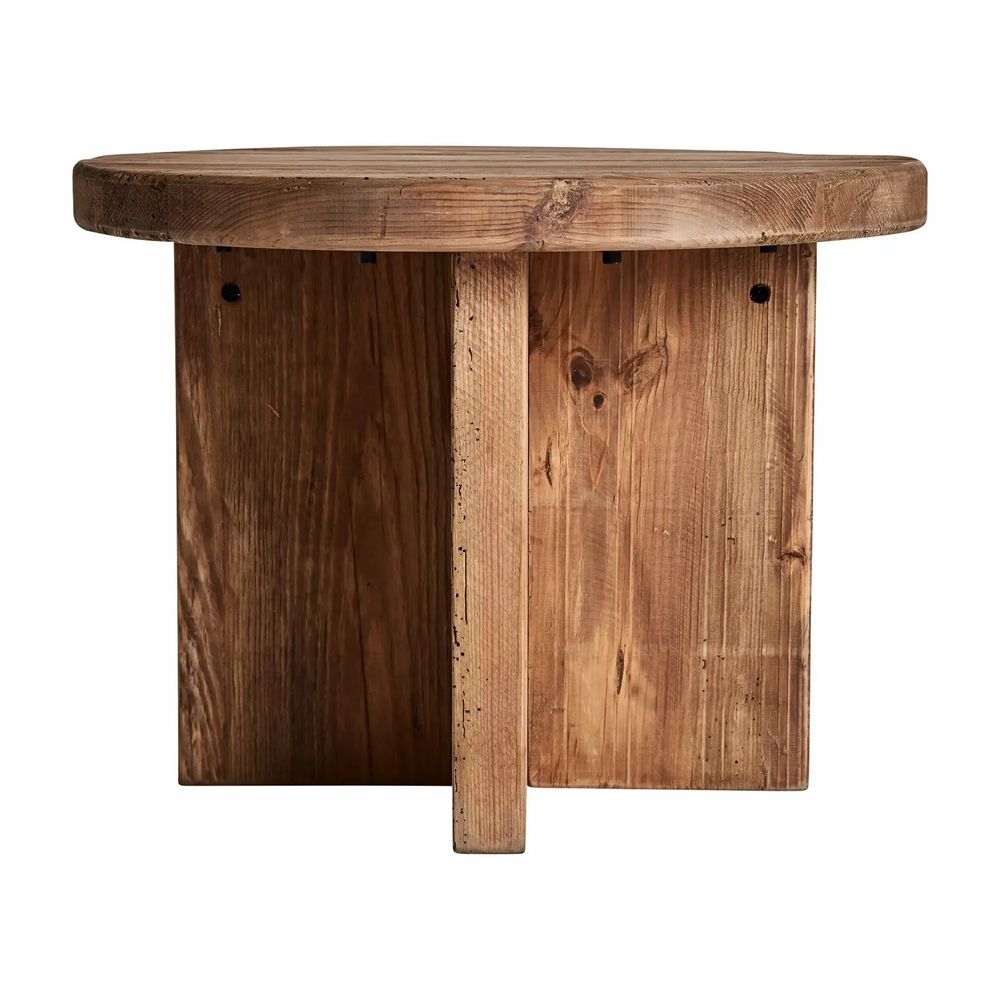 Other tables - Side table in recycled pine wood off brown colour in 60x60x45 cm - VICAL