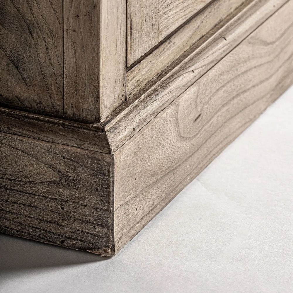 Bibliothèques - Vitrine en bois d'orme couleur marron cassé de 112x41x205 cm - VICAL