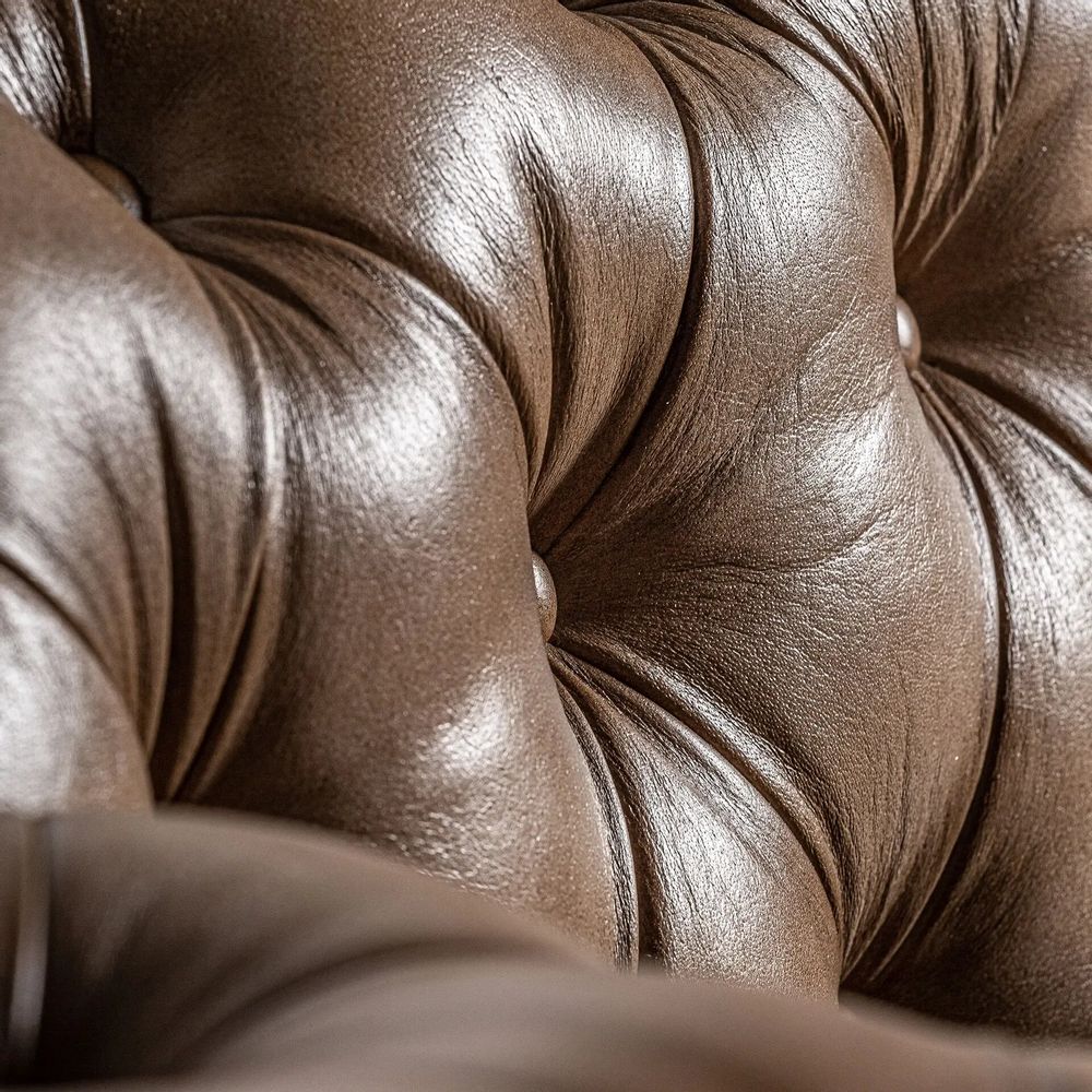 Canapés - Canapé en cuir couleur camel 215x82x74 cm - VICAL