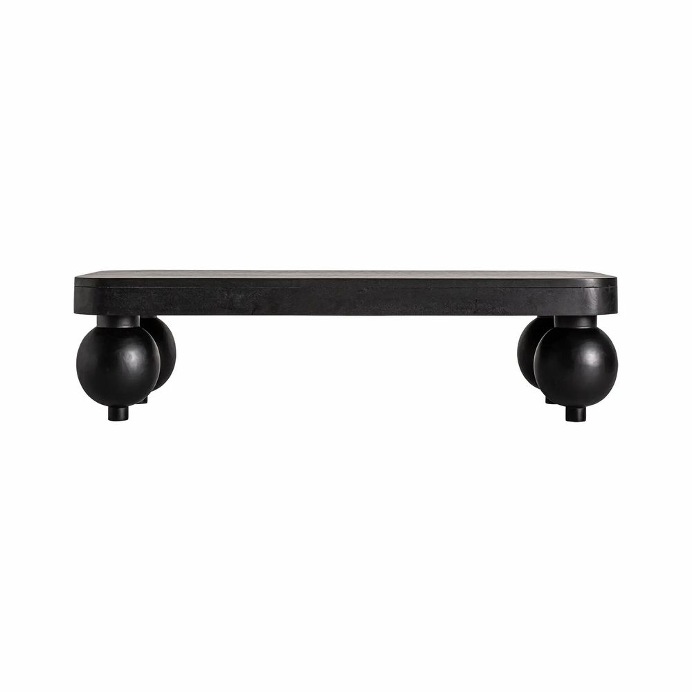 Coffee tables - Coffee table in mango wood off black colour in 150x60x40 cm - VICAL