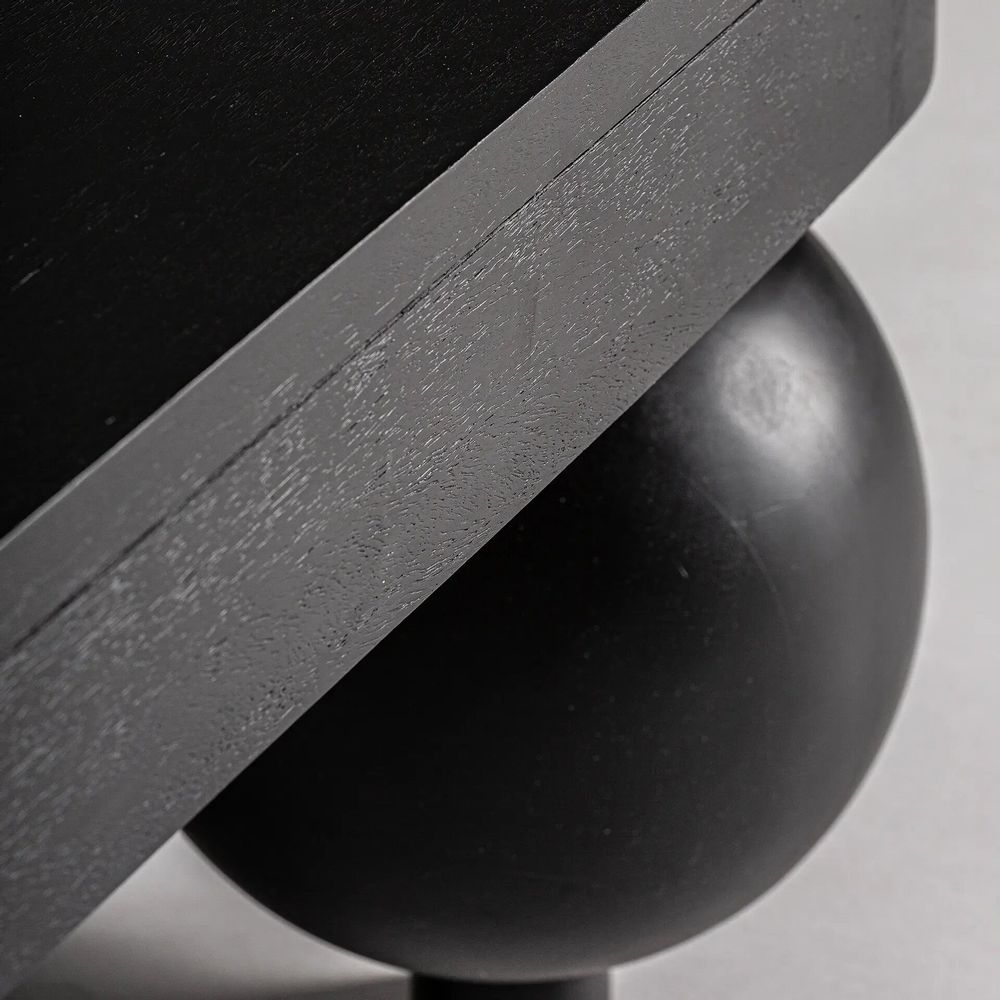 Coffee tables - Coffee table in mango wood off black colour in 150x60x40 cm - VICAL