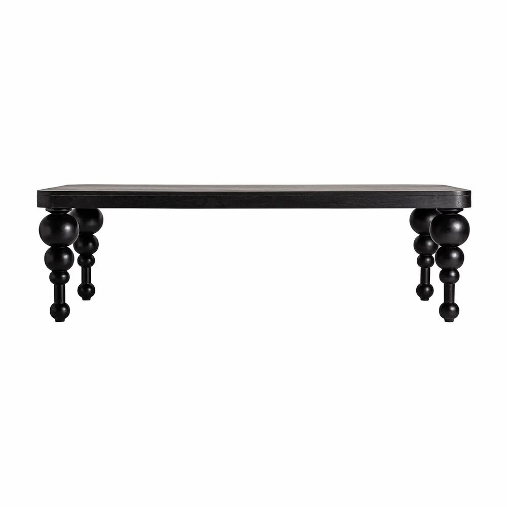 Dining Tables - Dining table in mango wood off black colour in 255x120x79 cm - VICAL